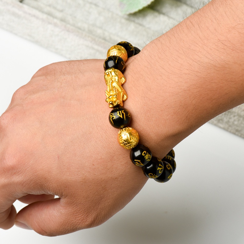 100 Pcs 8mm 10mm 12mm 14mm Anting Supplier Hitam Buddha Charms Beads Bracelets Kalung Batu Bulat Longgar Beads Handmade Membuat