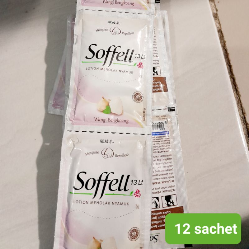 soffel sachet anti nyamuk lotion bengkoang 1 renceng  12 pcs