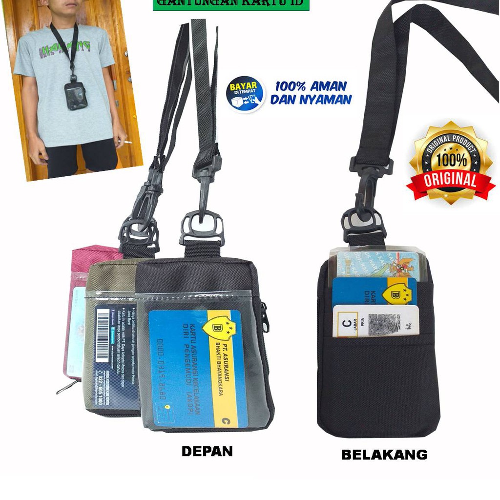 Gantungan id card dompet kalung gantung leher id card holder unisex  dompet kartu kartu pria
