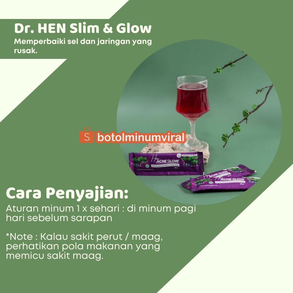 Minuman Kolagen Sachet Pelangsing Dr.Hen Acne Glow DNA Salmon Ori