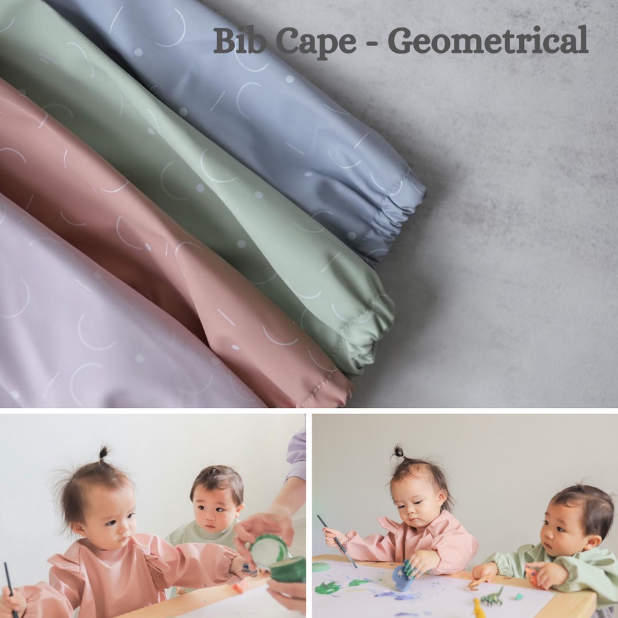 Mellow Bib Cape Geometrical Celemek Bayi Anak Hello Mellow
