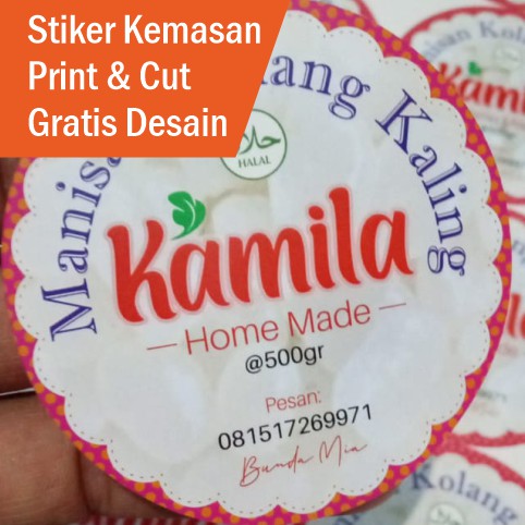 

Stiker print cut label kemasan makanan minuman menarik