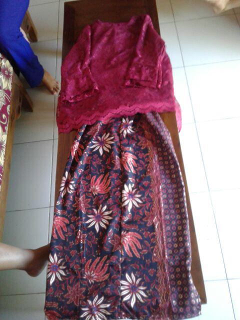 Couple Bianca.setelan Kebaya Brukat Batik Couple (6warna)