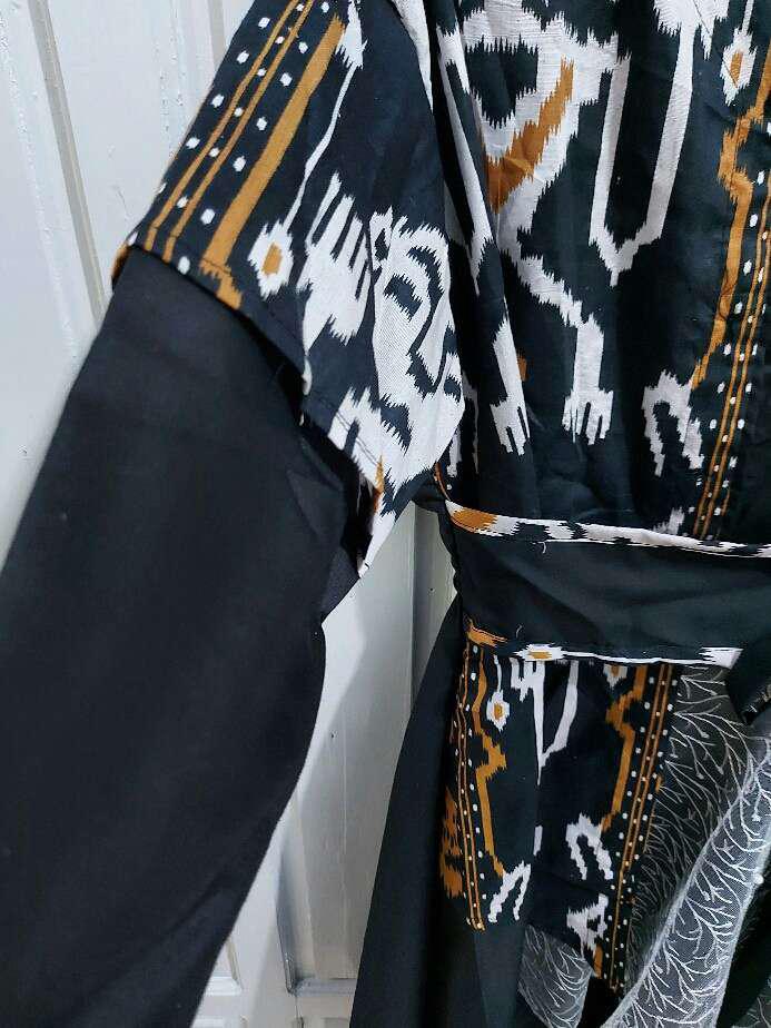 Gamis Batik Mix Brukat Lengan Panjang Model Andin Viral