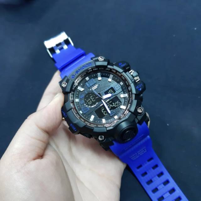 Jam Tangan Casio Gshock GWG1000 Water Resist Renang - Hitam tali Biru