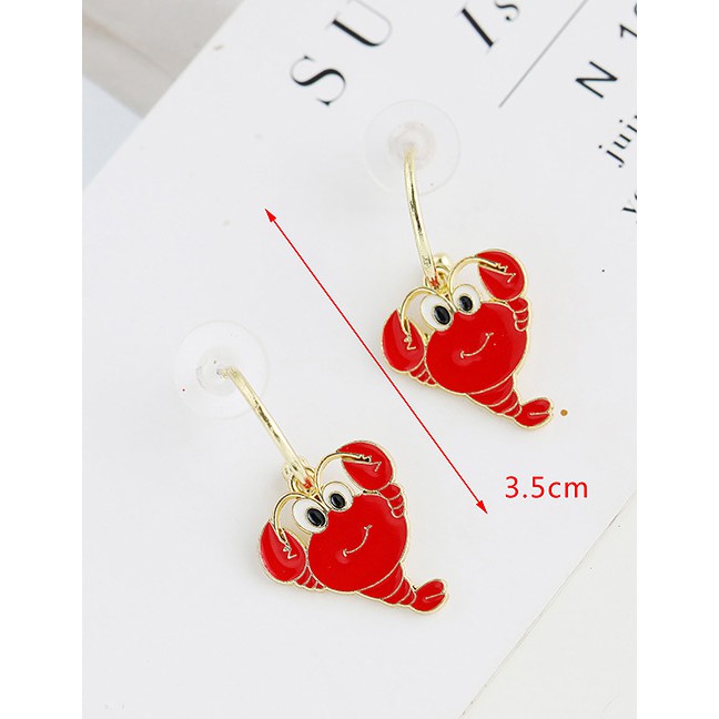 LRC Anting Tusuk Fashion Alloy Dripping Lobster Earrings K33601