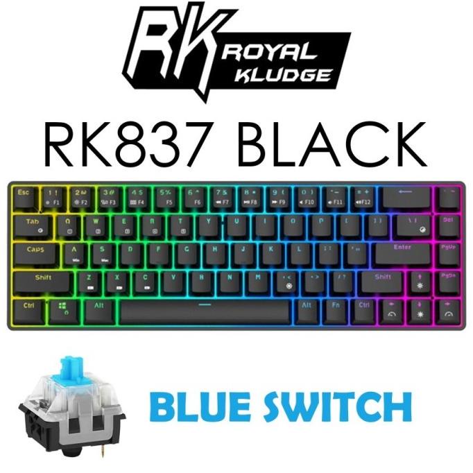 Royal Kludge Rk68 / Rk837 Black Wireless - Hotswap Mechanical Keyboard Kekostore51