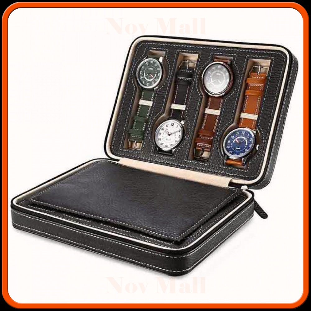 Kotak Jam Tangan Display Box Bahan Kulit 8 Grid - L-001