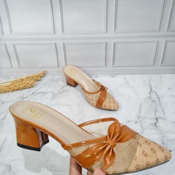 termurah High Heels Wanita Lancip Hils Pita Brukat Hills Cw Tinggi 5cm Terbaru sale