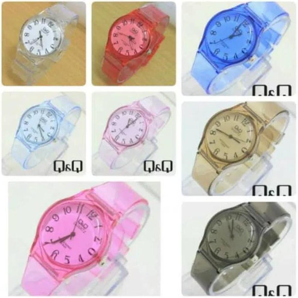 HOT Jam Tangan Jelly Q&Q Transparan . Jam Tangan Jelly Transparan Q&Q - Hitam
