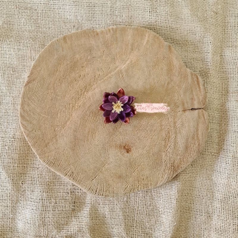 Bunga klobot teratai | Bunga klobot jagung | Bunga artificial | Bunga klobot | Bunga mahar-Kecil coklat-ungu