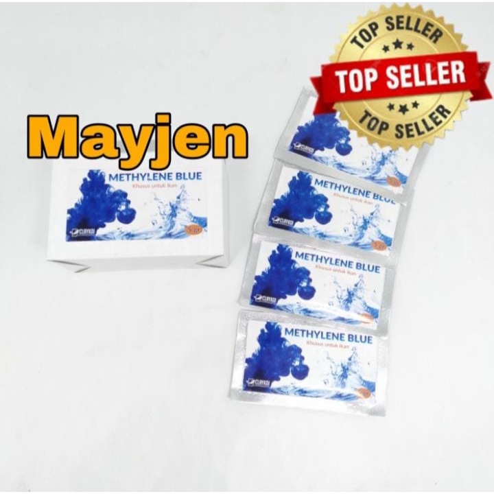 Obat Jamur Ikan Hias Koi Methylene Blue Sachet / Obat Biru Jamur Ikan