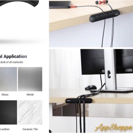 

♂ TOPK Cable Organizer Clip Silicone Wire Management Winder Desktop ➸