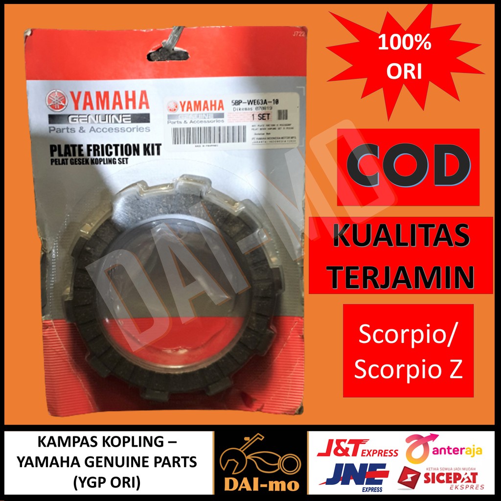 Kampas Kopling Scorpio/ Scorpio Z Plat Kopling 5BP-WE63A-10 Yamaha Asli/ YGP Ori Pelat Gesek Kopling