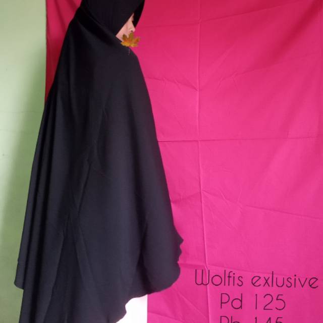 Jilbab super jumbo wolly hitam
