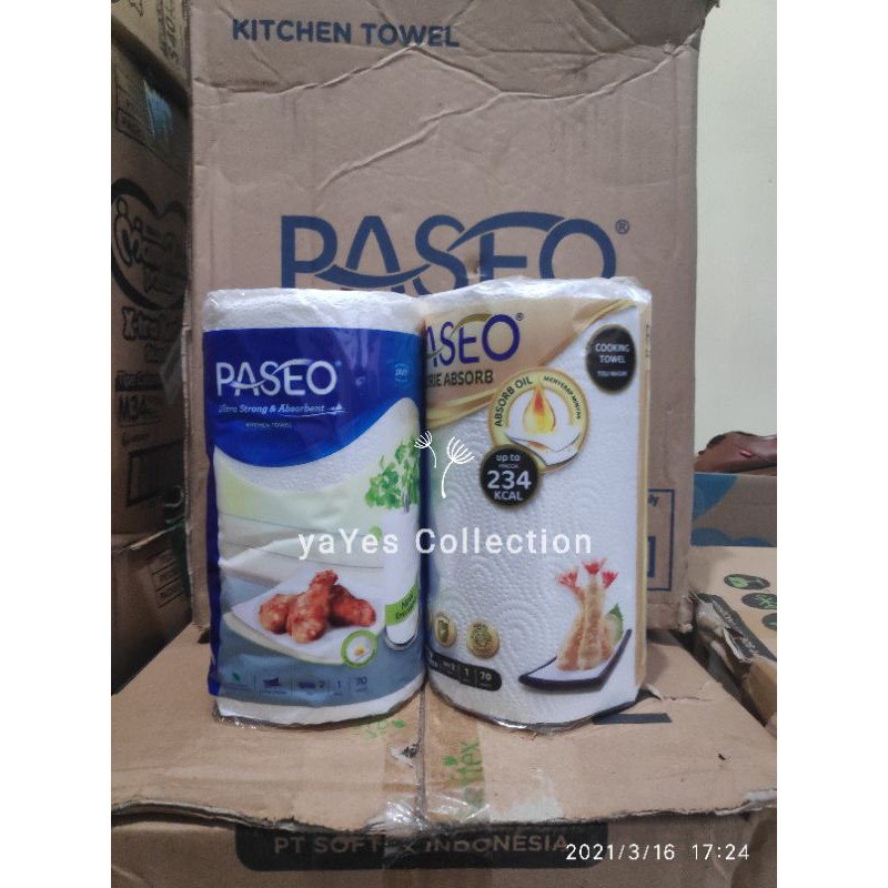 Tisu Dapur Paseo Kitchen Cooking Towel Absorb Oil Tissue Menyerap Minyak 70's langsung Pakai Pure