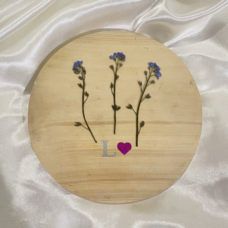 Pressed forget me not with stem dried flower bunga kering preserved epoxy resin