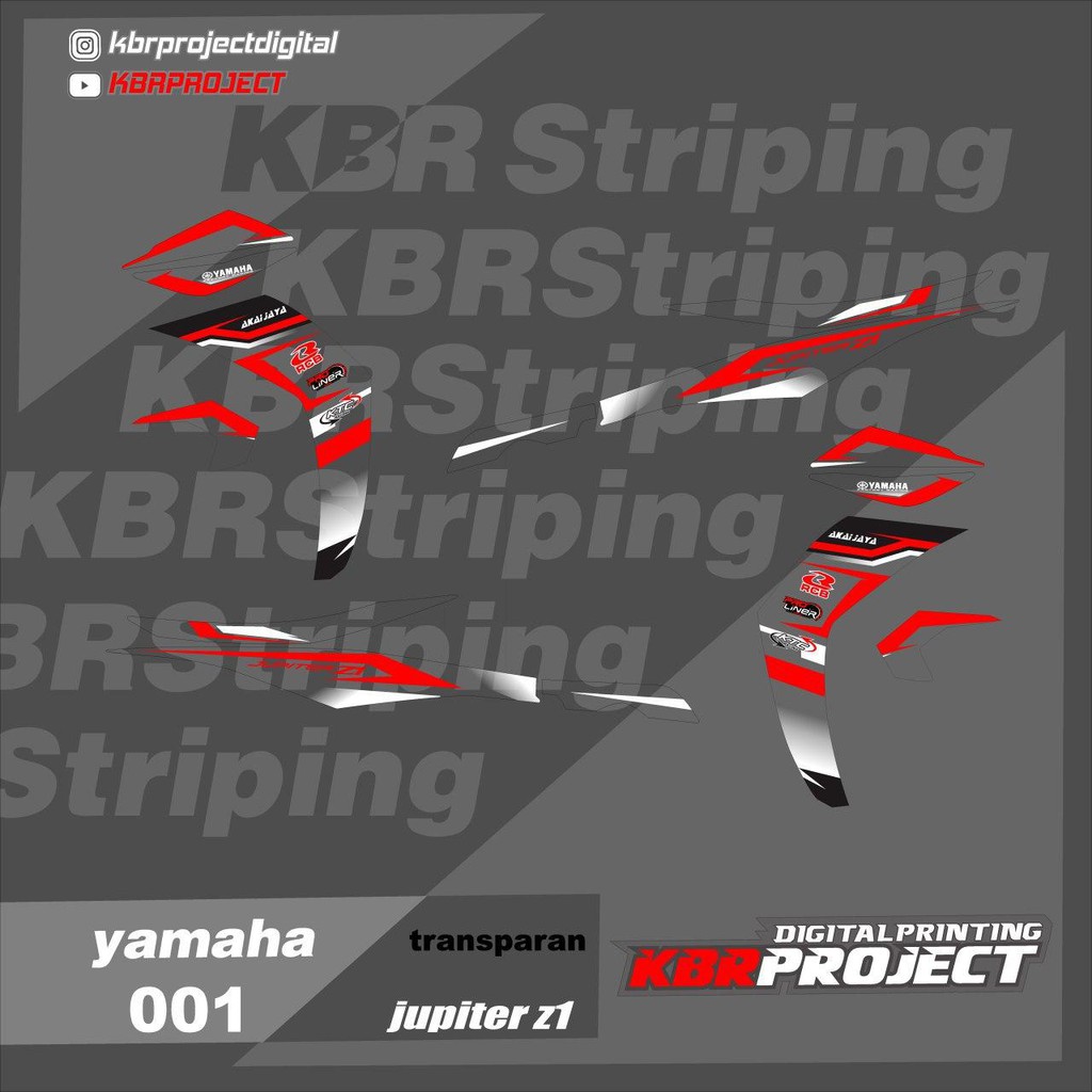(cod) stiker motor JUPITER Z1 Transparan sticker variasi striping list yamaha Racing road race