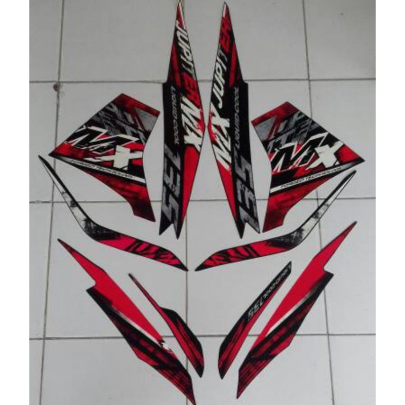Stiker New Jupiter MX 135 2014 merah hitam