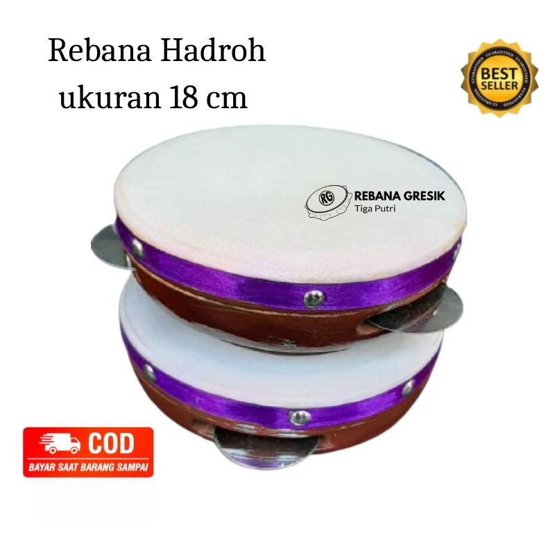 rebana hadroh ukuran 18 cm Rebana, Alat Musik Terbangan Untuk Anak rebana kotek kricik kompang