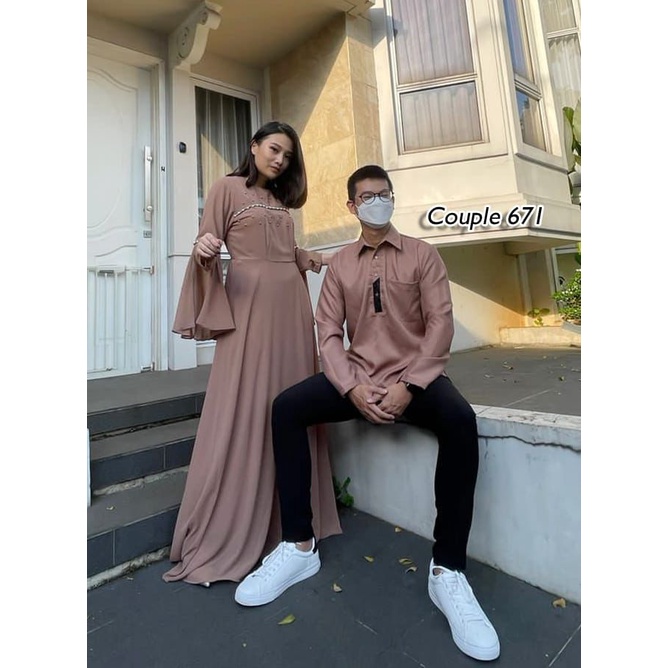 Jessiecolletionn COUPLE 671# DRess muslim fashion / Gamis Couple Fashion Muslim