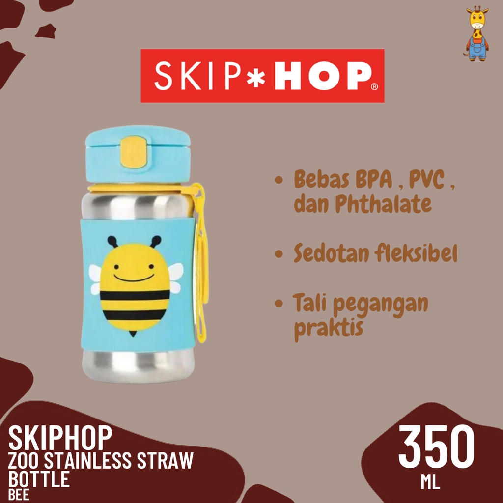 SkipHop Zoo Stainless Straw Bottle