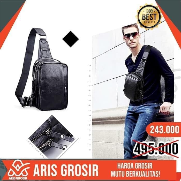 TAS ISHIYA TAS SELEMPANG PRIA IMPOR KULIT KOREA STYLE SLING BAG KULIT
