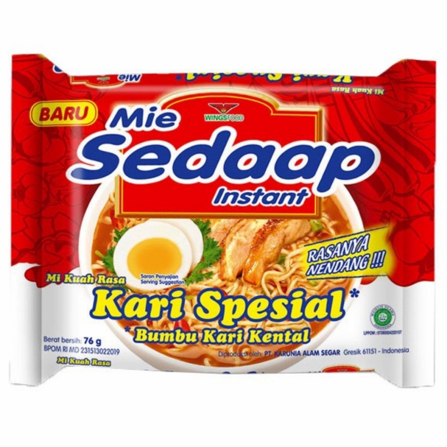 

Mie sedaap kuah rasa kari special. kuah kari kental