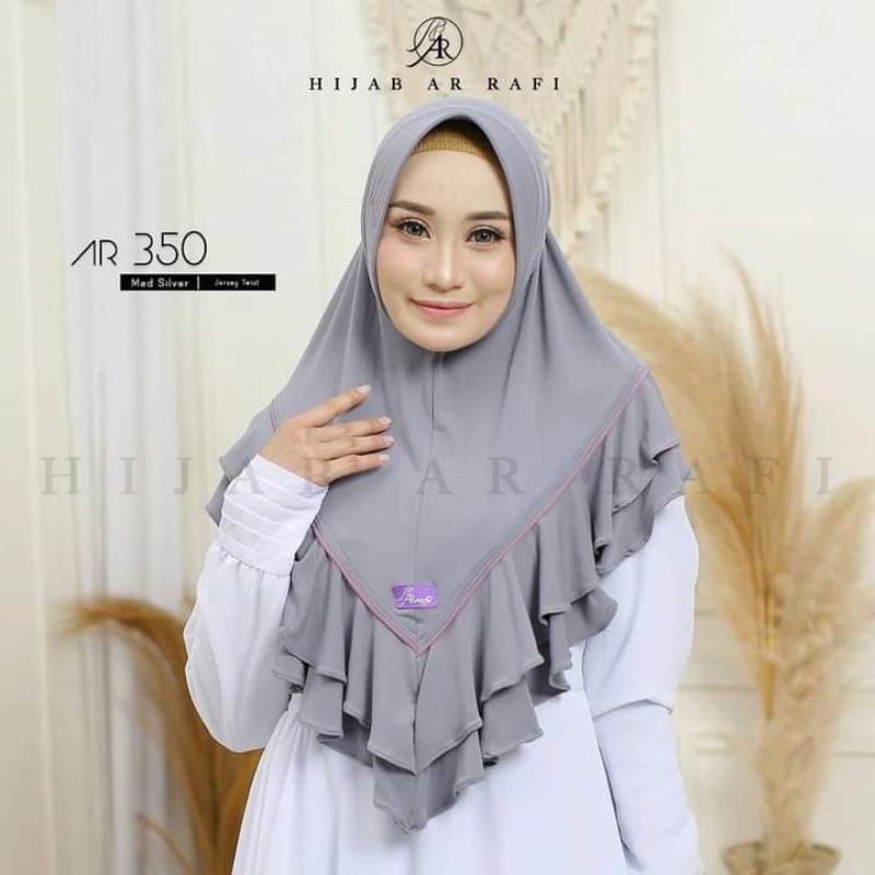 HIJAB JILBAB KERUDUNG AR RAFI BERGO RAMPLE LIST WARNA || AR RAFI 350 STD-MED SILVER