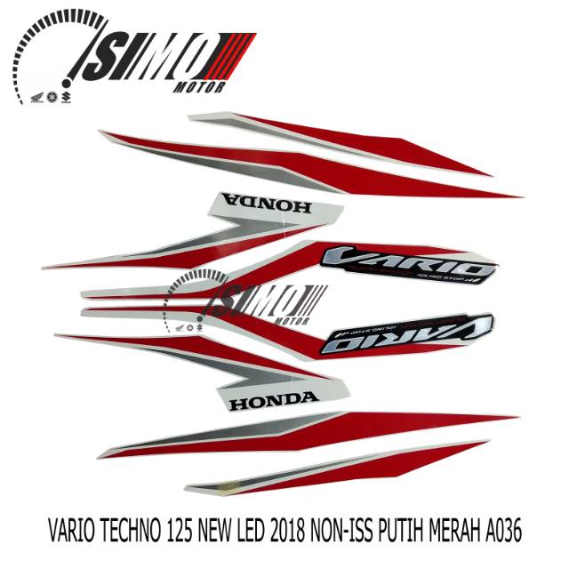 Striping stiker list lis palet vario 125 led new 2018 putih merah