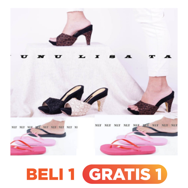 BELI 1 GRATIS 1 Heels BRUKAT POLOS TINGGI