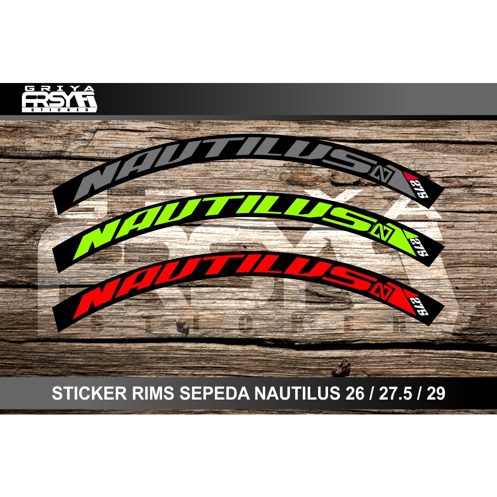 Decal Stiker Velg Sepeda NAUTILUS Sticker RIMS sepda MTB DH  26 - 27.5 -29