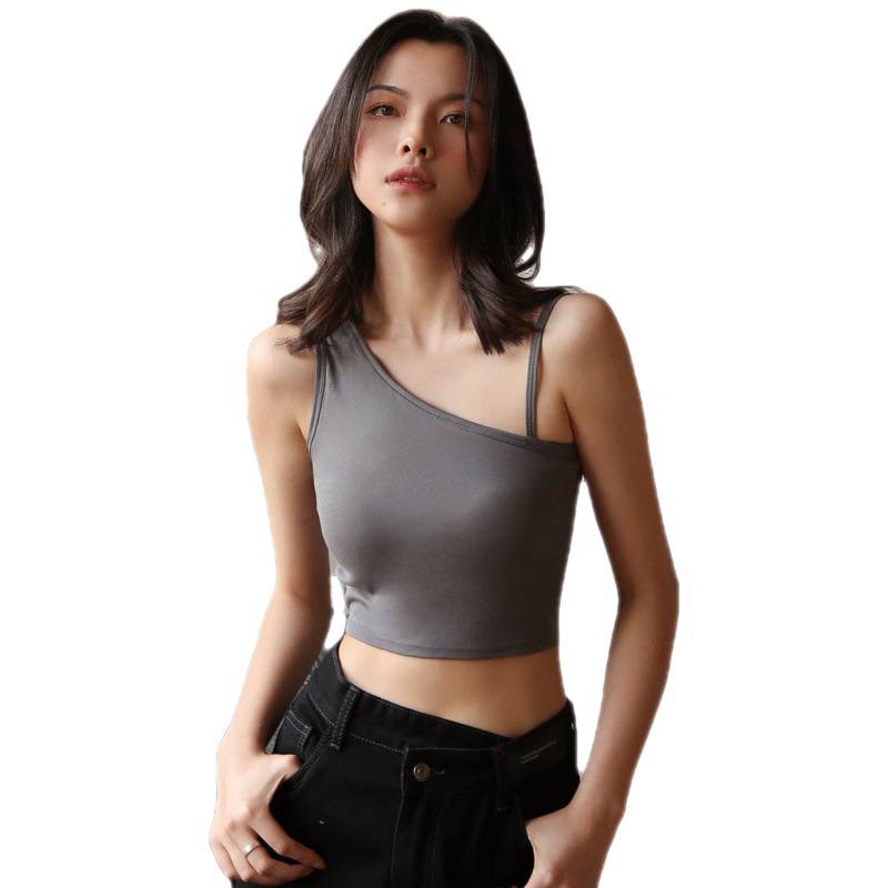 YAGOO  - Pakaian Wanita Atasan Bra Crop Top Dengan Busa -Pakaian Wanita Dalaman Cewek Korea Tank Top Dengan Cup Bra56