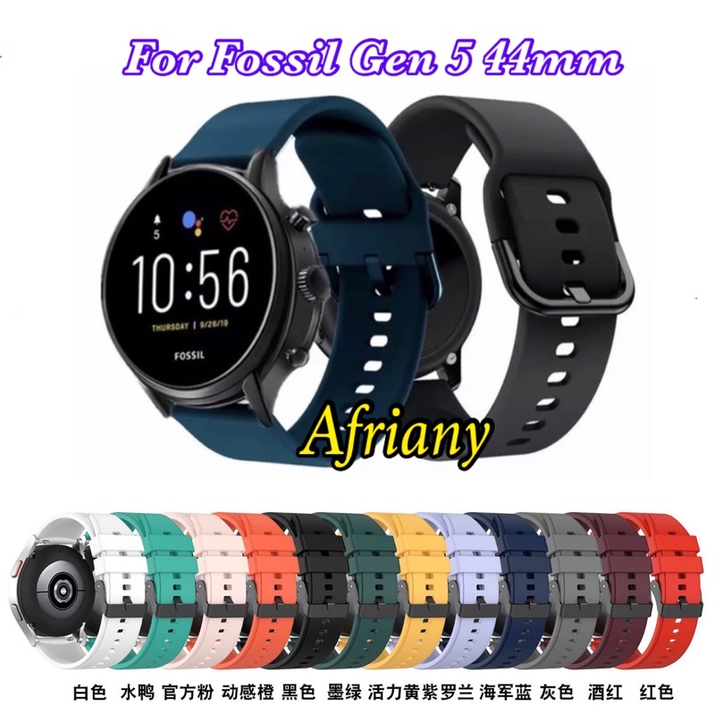 Strap Fossil Gen 5 44mm Fossil Q Gen 3 46mm Rubber Tali Jam Tangan