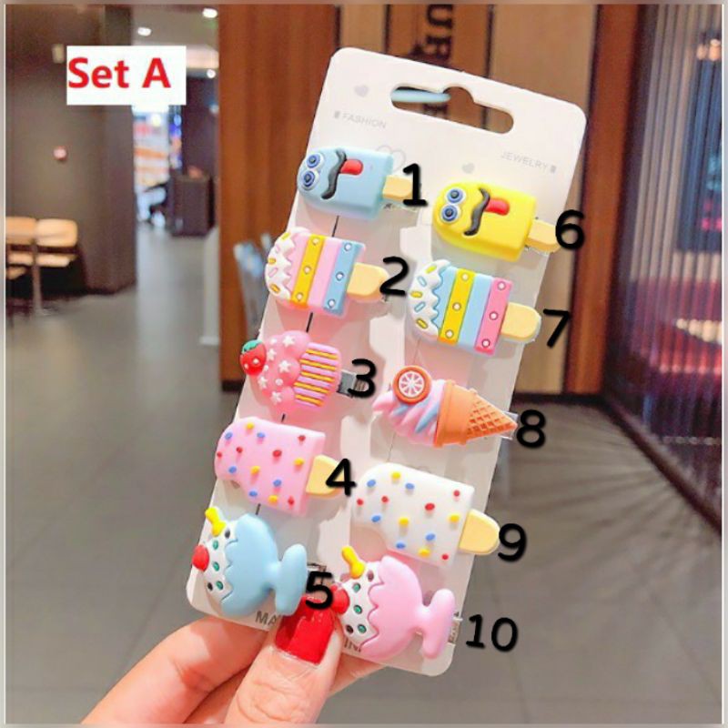 Jepit rambut anak motif ice cream 1 pcs