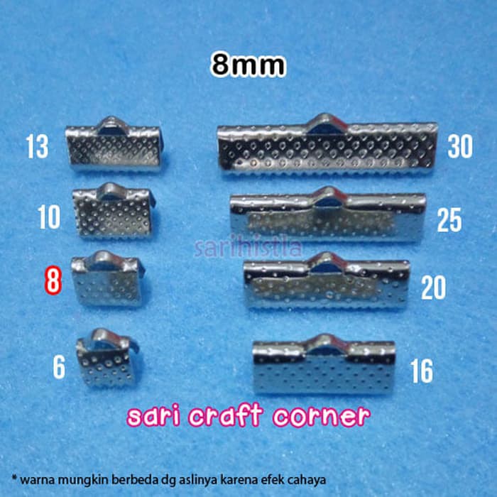 

Penjepit Pita 8mm Nickel - Klep Pita/ Klip Pita / Ribbon Clamps