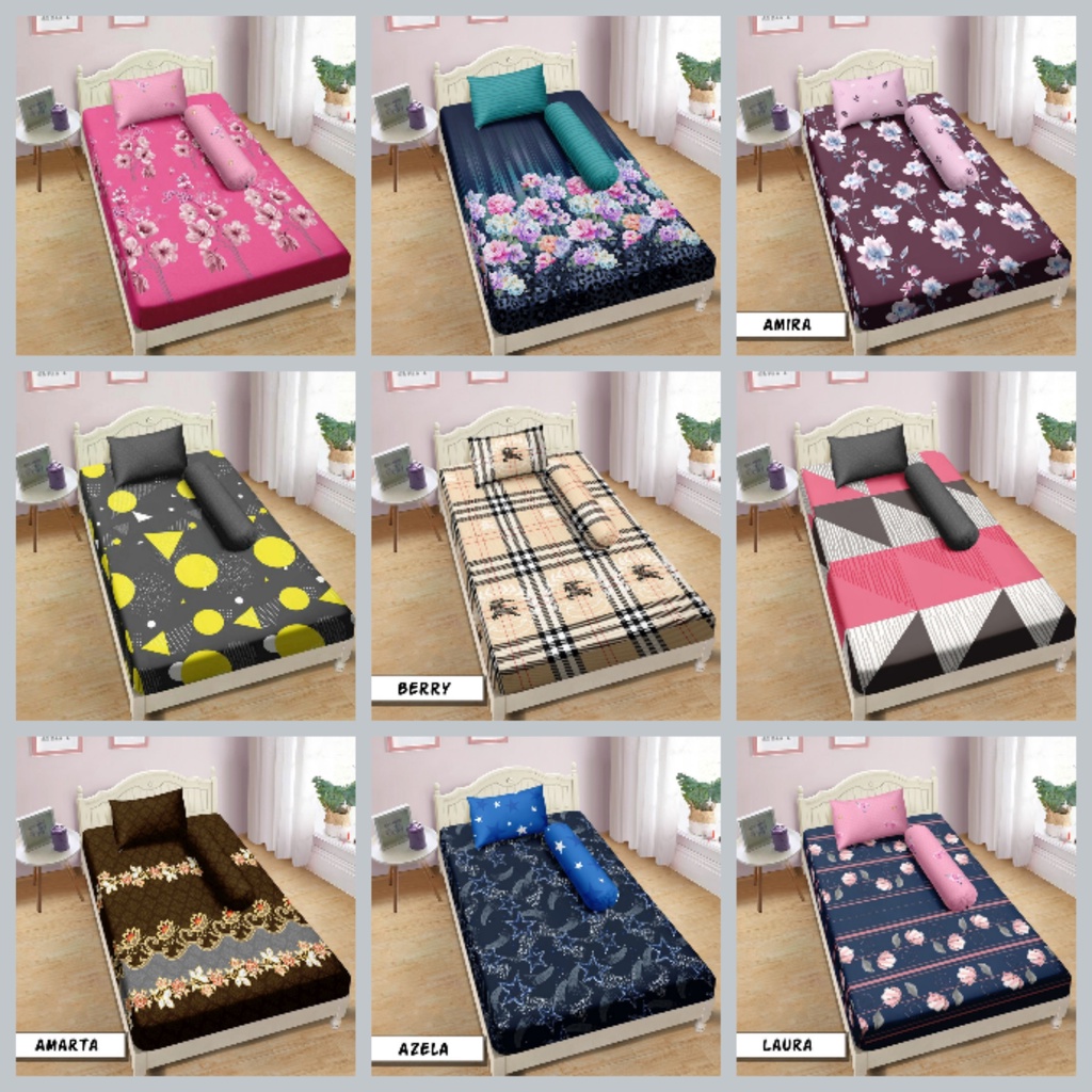 Sprei Ukuran Single 120x200 Aloha Motif - Belvina, Chespin, Laura, Norin, Pineapple, Amarta, Amira, 