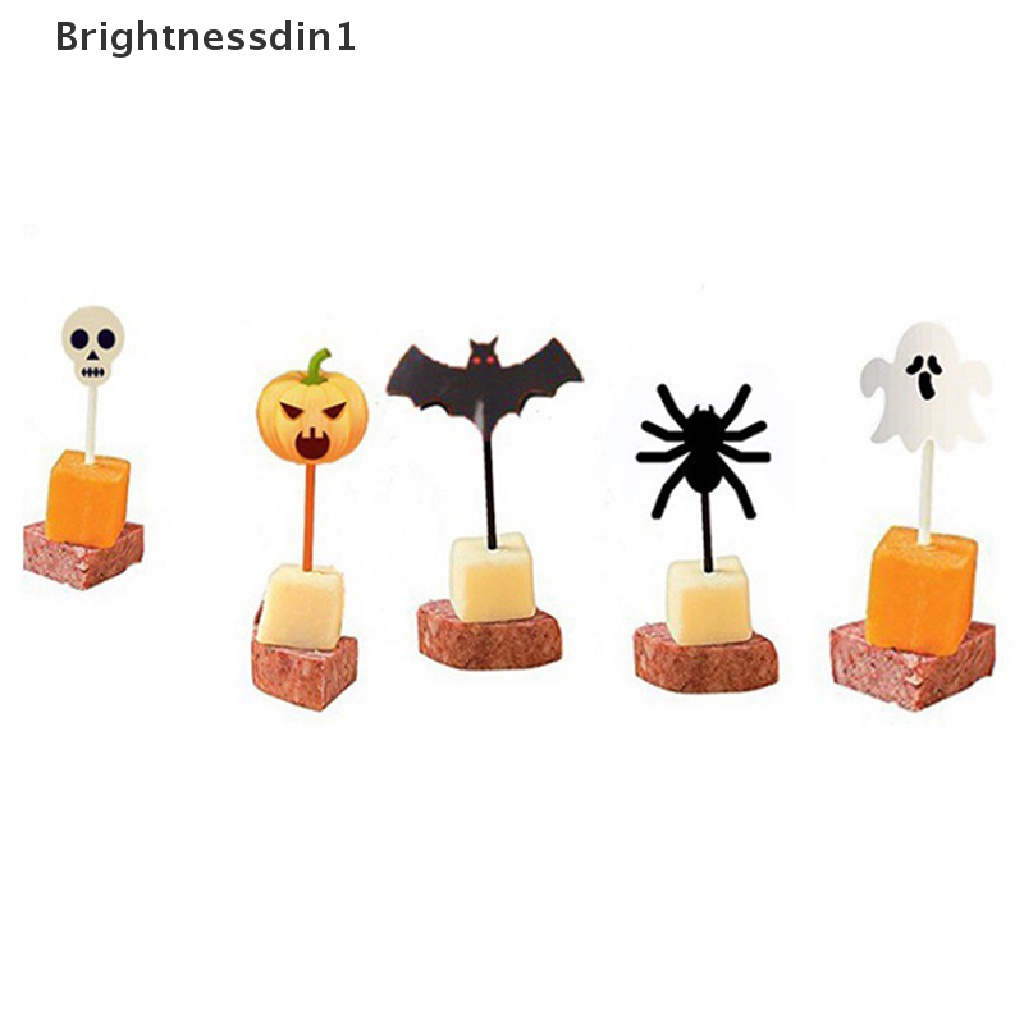 10pcs / set Tusuk Gigi Desain Kartun Halloween Untuk Anak