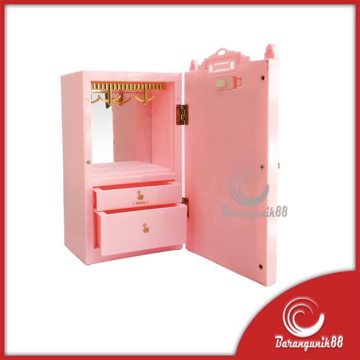 Kotak Musik Model Lemari HK Pink Music Box