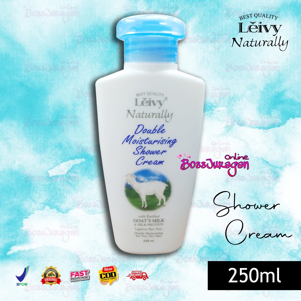 (BOSS) Leivy Shower Cream Goats Milk - 250ml BOTOL