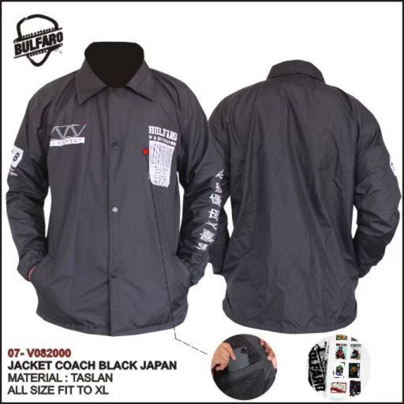 JAKET DOBUJACK COACH EVACUATION BLACK / JAKET COACH DOBUJACK / JAKET EVACUATION / SWEATER DOBUJACK /