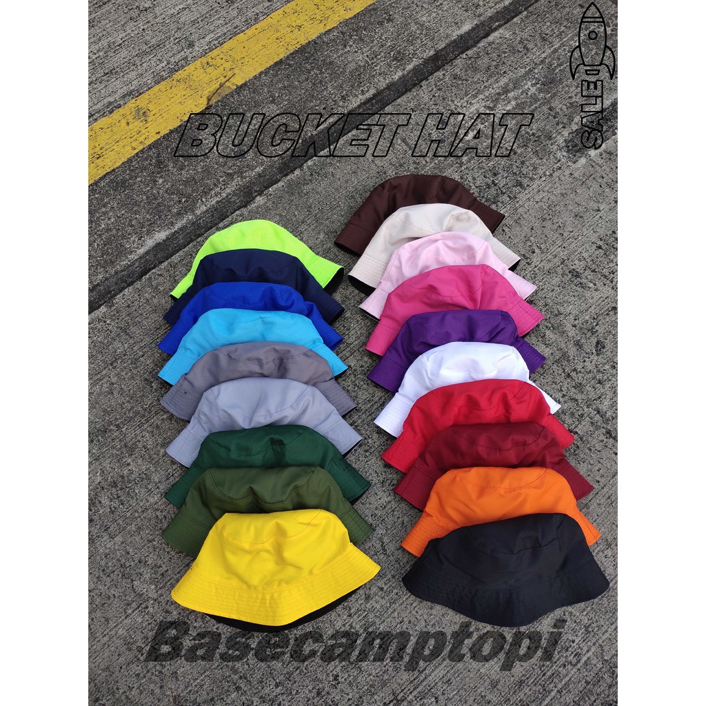 Topi Bucket Hat Polos Dua Sisi Bolak Balik Premium Pria Wanita