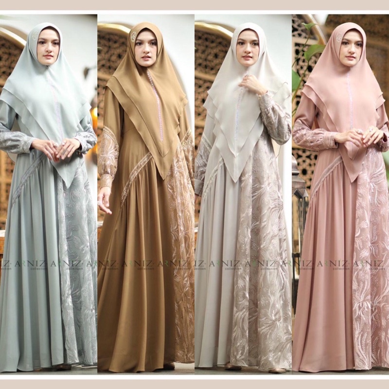 Gamis Dhaifah set Syari original By Arniz Colletion