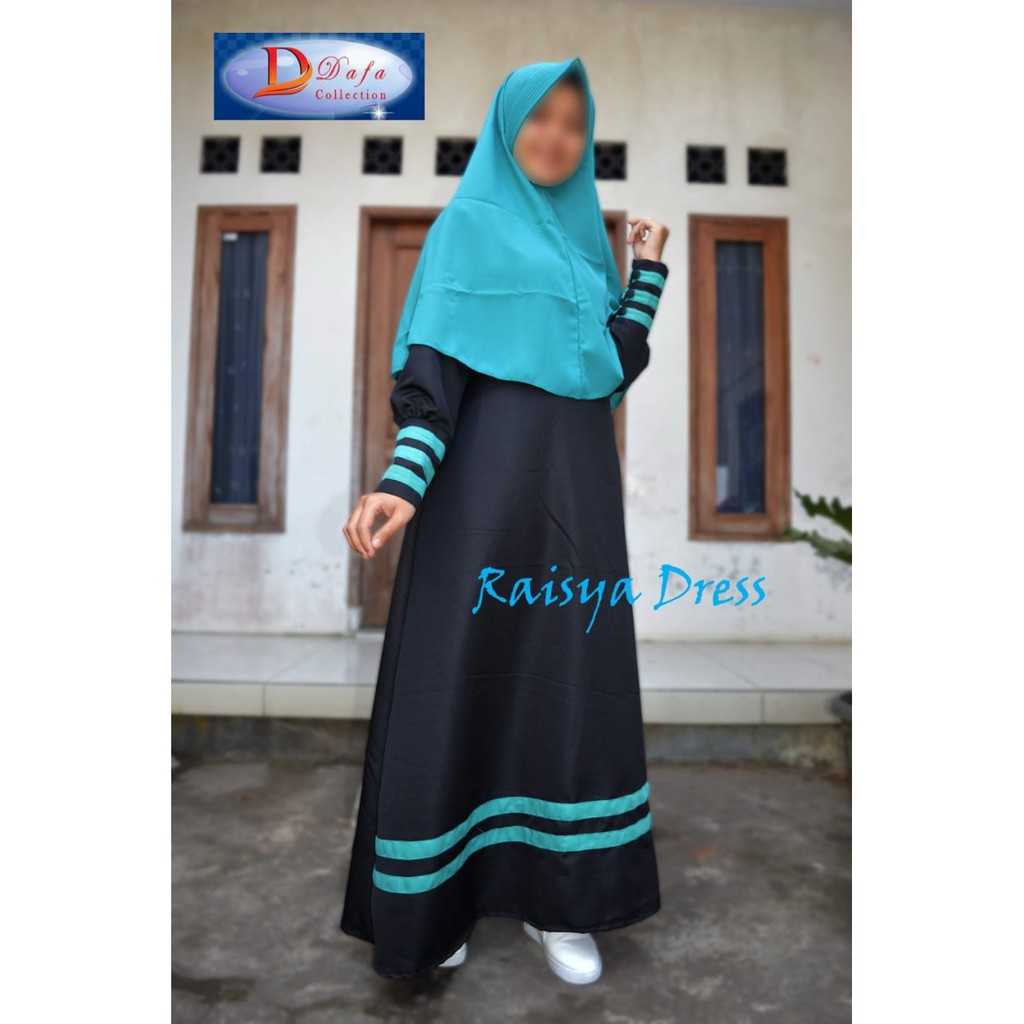 [Athaya-Shop] Gamis Balotely Kombinasi Garis Raisya Dress