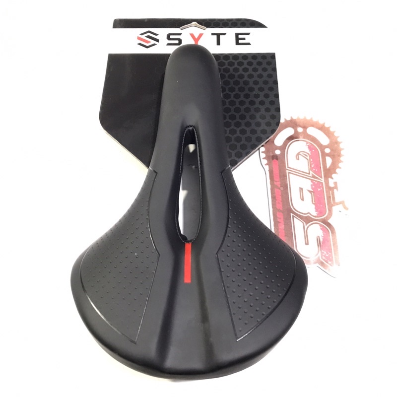Sadel sepeda empuk murah merk syte sepeda MTB Seli Bmx minion hitam list merah