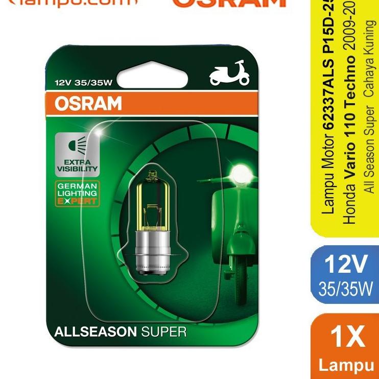 Murah Diskon Osram Lampu Depan Motor Vario 110 Techno 2009-13 - 62337ALS - Mampu Menembus Hujan