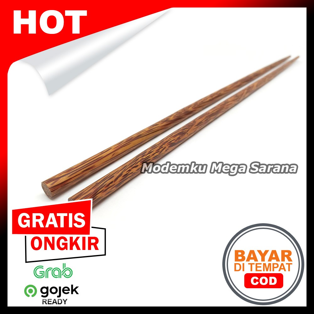 Sumpit Masak Capit Mie Glugu Pohon Kelapa 1 set isi 2 sumpit - Panjang 40 cm