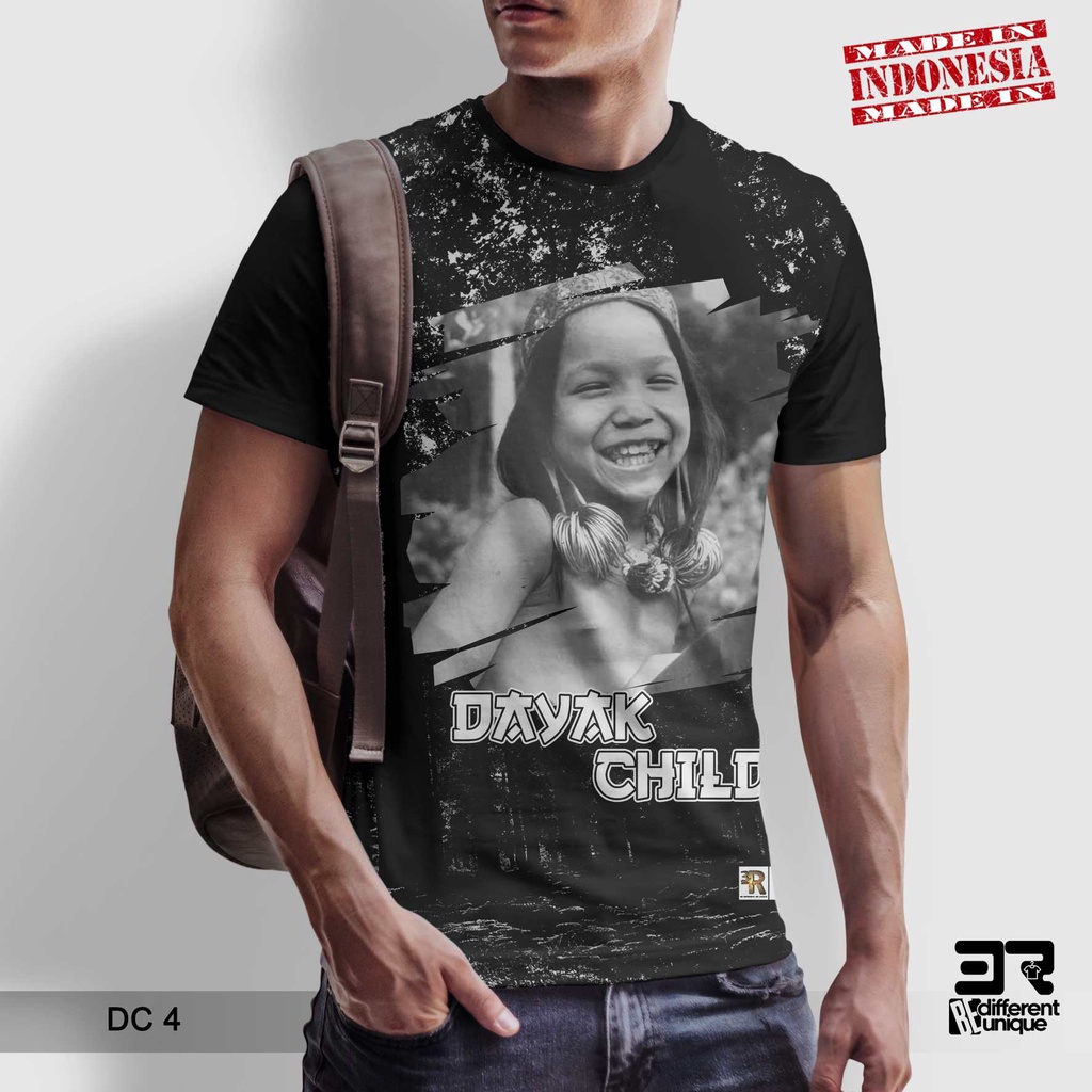 [ COD ] KAOS DISTRO PRINTING GAMBAR KALIMANTAN DAYAK CULTURE 4 - BAJU INDONESIA SUKU ADAT BUDAYA MOT