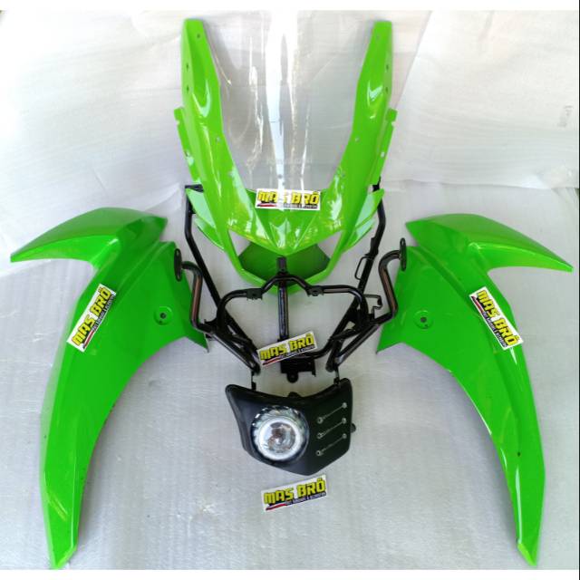 Kap fairing body set depan Ninja RR new pakai reflektor projie PNP Vixion CBR CB150R NewCB dll