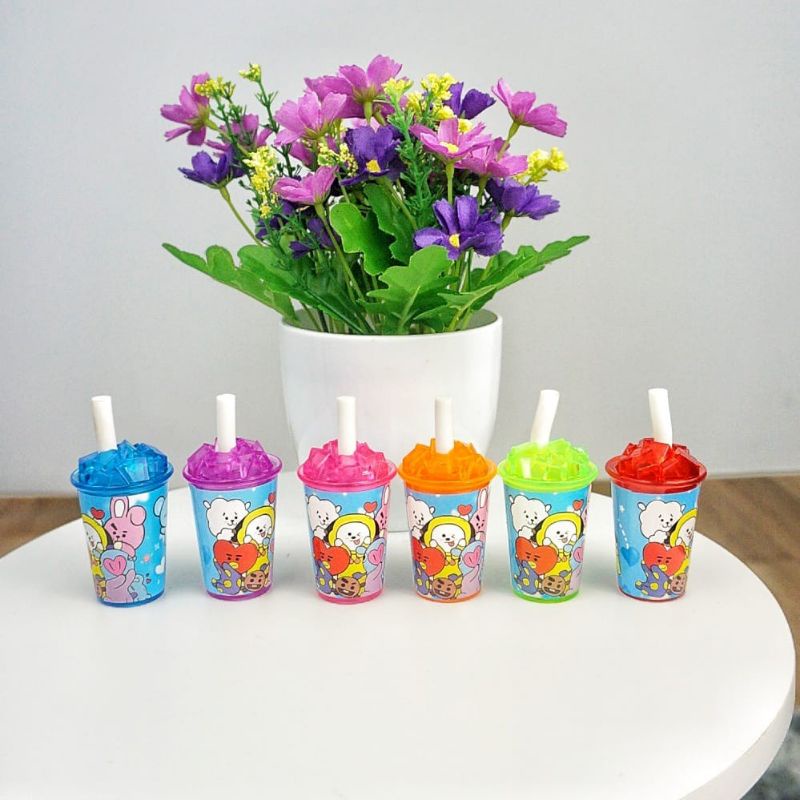 rautan pensil serutan pensil BTS bt21 bubble tea